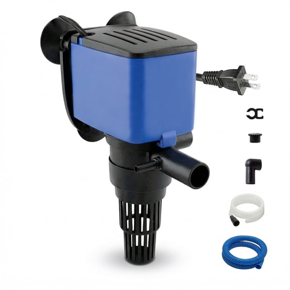 475 GPH 3-in-1 Aquarium Water Pump, 25W Submersible Powerhead with Filter & Aeration, Adjustable Flow for Fish Tank, Pond & Hydroponics