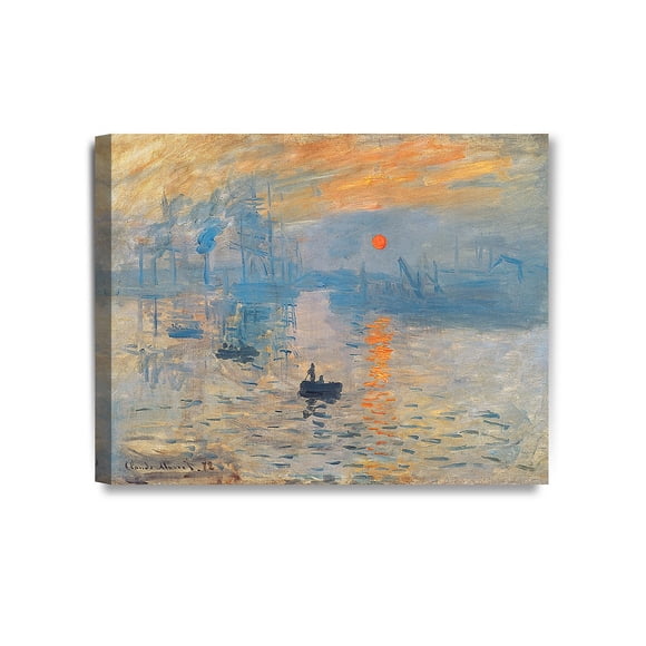 DECORARTS - Impression Lever de Soleil, Claude Monet Art Reproduction. Impressions sur Toile Giclée Art Mural pour Décoration Intérieure 20x16