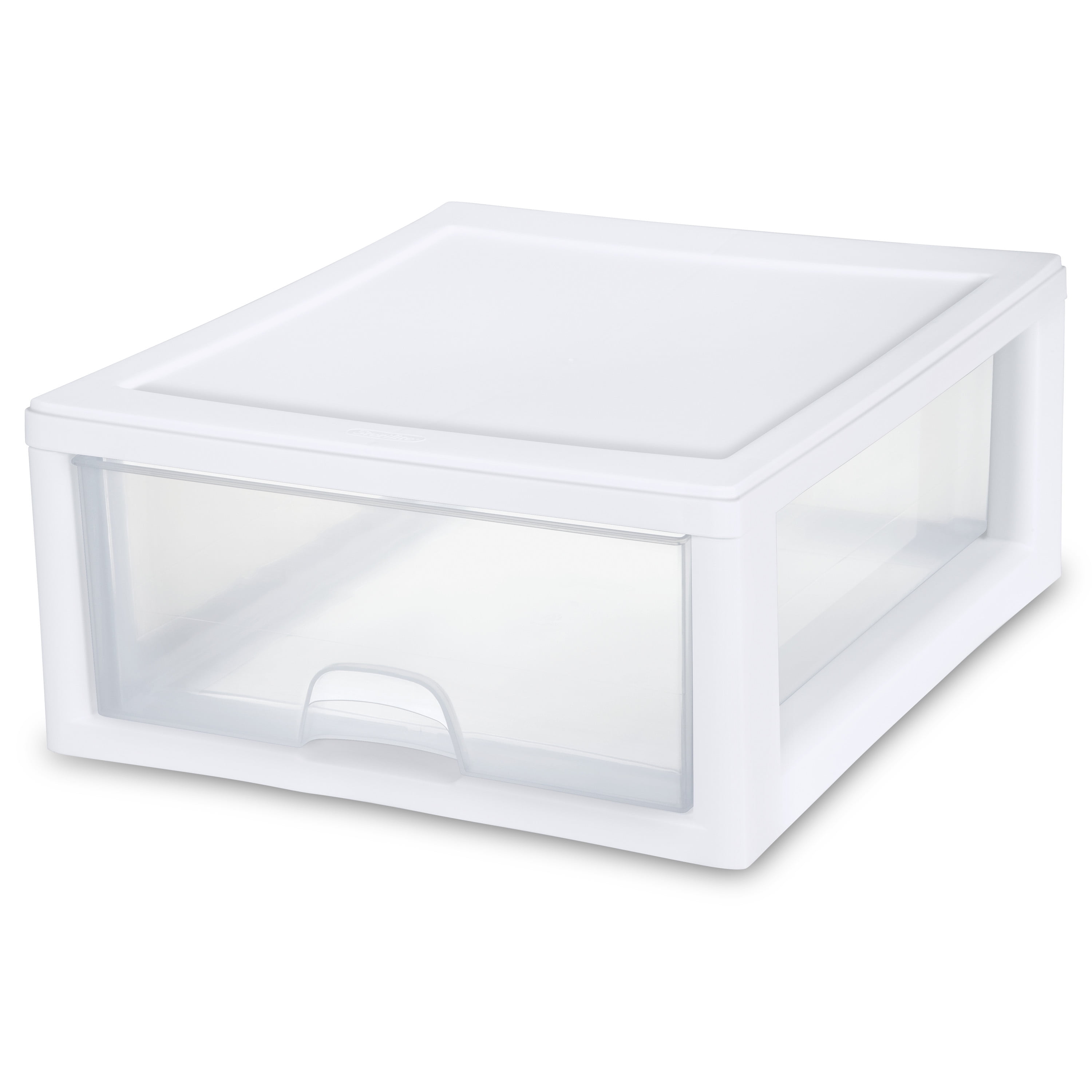 Sterilite 4 Gallon Stacking Plastic Drawer Chest, White