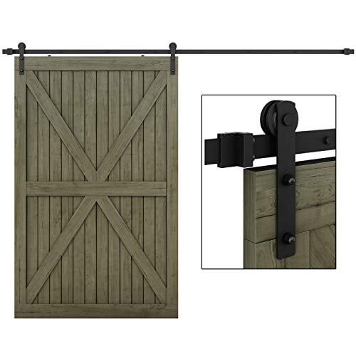 EaseLife 10 FT Brushed Nickel Sliding Barn Door Hardware Kit - Double Door, Heavy Duty - View #6