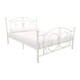 thumbnail image 1 of DHP Bombay Metal Platform Bed with Parisian Style Headboard and Footboard, Adjustable Base Height for Underbed Storage, No Box Spring Needed, Full, White, 1 of 4