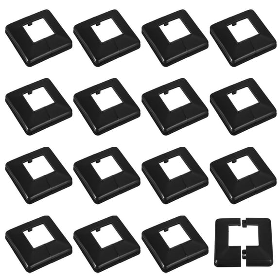 Uxcell Post Skirt, 16pack 50x50mm/2"x2" Plastic Split Style Post Base Cover Trim Skirt for Fence Stair Handrail Railing Porch, 113x113mm/4.4"x4.4"(Overall)