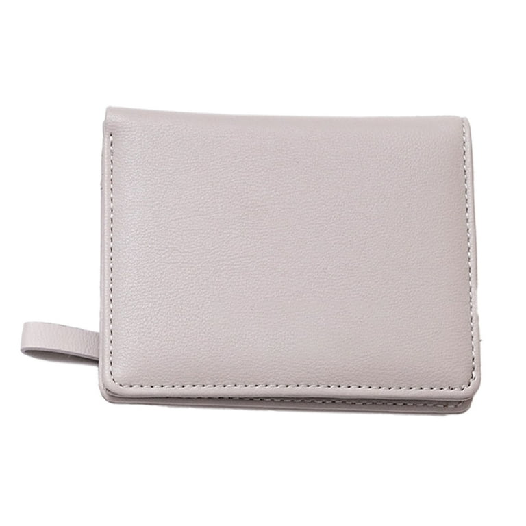 Ladies purse small double fold leather pocket purse Ladies mini short purse