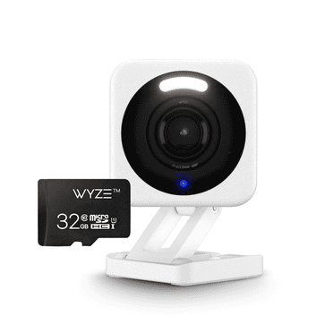 WYZE Cam v4, 2.5K WiFi Security Camera, Indoor/Outdoor Camera for Home Security, Pet Camera/Baby Monitor, Motion Activated Spotlight/Siren, Color Night Vision, 2-Way Audio, BONUS FREE 32gb MICRO SD
