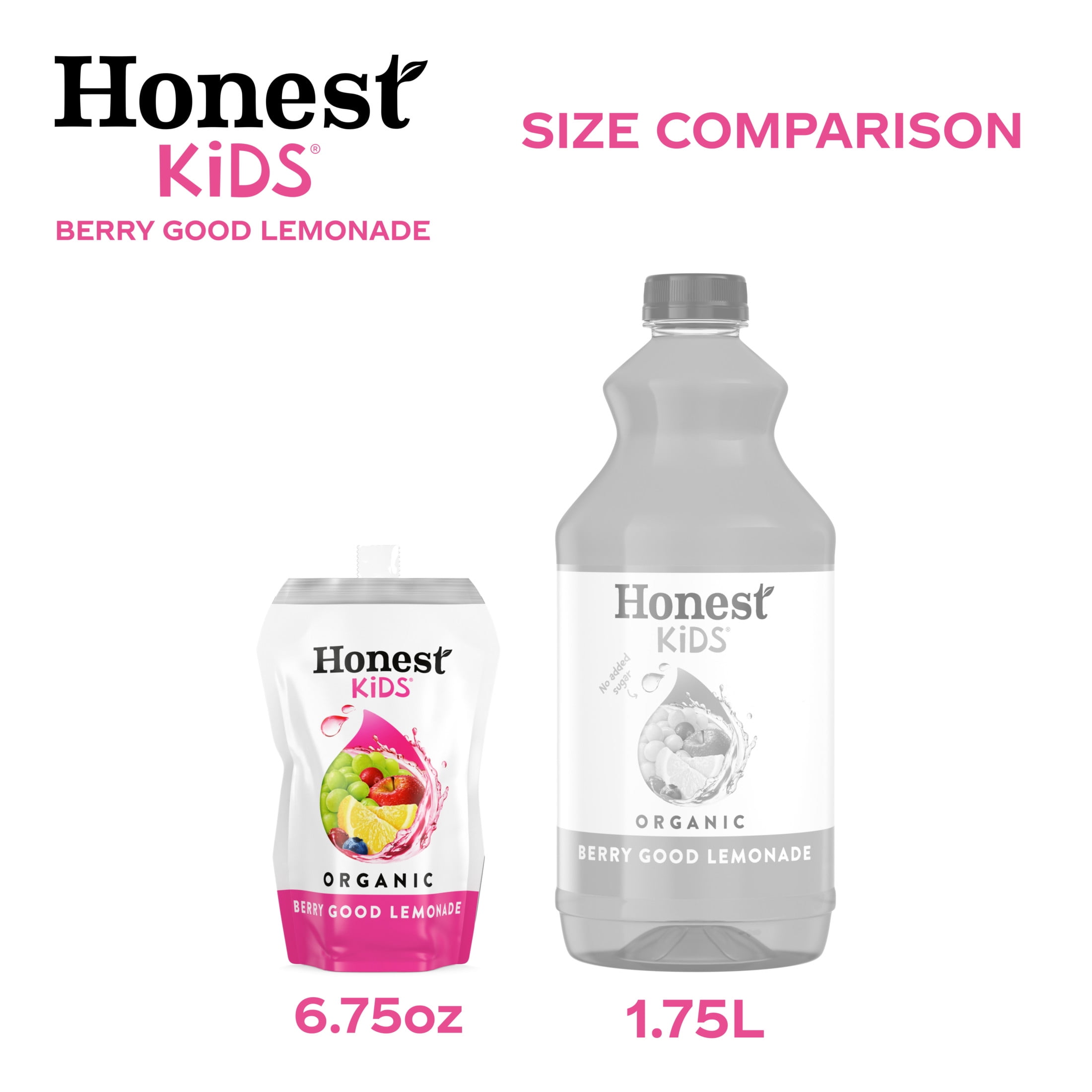 Honest Kids Berry Good Lemonade Organic Juice Drink Pouches, 6.75 fl oz, 8 Pack