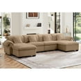 thumbnail image 2 of Gewnee Modern 4 Seaters 154.7"Deep Seat Comfy Velvet Oversize Sofa Couch with 1 Storage Footstool and 4 Waist Pillows for Living Room, 2 of 20