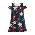 thumbnail image 4 of Abcomgle Summer Dress for Girls 14-16 Stars and Stripes Printed 4th Of July Dresses Casual A-Line Cold Shoulder Tank Dresses Cute Pleated Independence Day Skirt 7-8 Years, 4 of 4