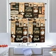 thumbnail image 3 of Coffee Kitchen Curtains and Valances Set - 3 Piece Kitchen Curtains 36 Inch Length Sets with Valance for Windows Rod Pocket, 3 of 5