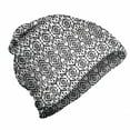 thumbnail image 1 of Black and White Unisex Beanie, Scribble Ikat Art, Hiking Outdoors, White and Charcoal Grey, by Ambesonne, 1 of 1