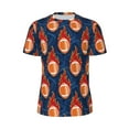 thumbnail image 5 of Wukai American Football and Fire Flames Print Men's Short-Sleeved Mesh T-Shirt,Quick-Dry Short Sleeve Workout T-Shirt-X-Small, 5 of 8