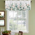thumbnail image 4 of 2 Pack Valances for Windows, Eucalyptus Leaves Window Valances for Living Room/Bedroom/Bathroom, Watercolor Green Red Flower Plant Light Filtering Kitchen Curtain Valance 42"W x12" L, 4 of 9