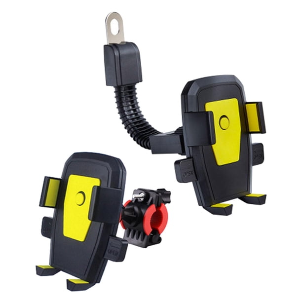 Soporte genérico para teléfono de bicicleta, piezas de reparación giratorias resistentes, accesorios de soporte para teléfono de motocicleta para , Amarillo