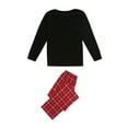 thumbnail image 5 of Seyurigaoka Family Matching Christmas Pajamas Outsuit, Elf Print Tops with Plaid Pants, 5 of 9
