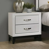 Leovanni Contemporary Nightstand with 2 Drawers,White