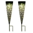 thumbnail image 1 of Paquete de 2 luces solares para caminos de jardín al aire libre, estacas decorativas impermeables para pasarela, patio, césped, 1 of 5