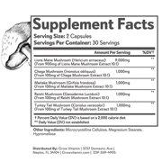 Grow Vitamin Beyond Mushroom Capsules, 13,000mg, 30-Day Supply, Non-GMO
