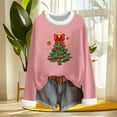 thumbnail image 4 of Goodtrade8 Womens Christmas Shirts Pullover Holiday Graphic Winter Long Sleeve Crew Neck Tops for Women Fashion, 4 of 6