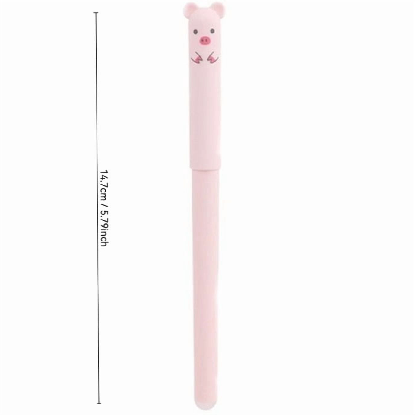 Weloille Bear Shaped Erasable Pen, Crystal Blue 0.5mm Heat Erasable Fine Tip for Easy Correction and Smooth Writing, Cute and Durable