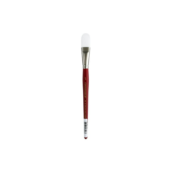 Connoisseur Brush White Taklon Short Oval .75"