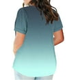thumbnail image 3 of Frostluinai Plus Size Shirts for Women Short Sleeve Summer Tops Notch V Neck Gradient T Shirts Loose Fit Blouses Comzy Tees Casual Shirts, 3 of 5