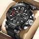 thumbnail image 2 of Reloj Relojes militares de lujo FOXBOX para hombres completamente negros, 2 of 5