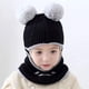 thumbnail image 3 of Pasamontañas para bebé, niña, niño, invierno, cálido, bufanda, chal, tejido, lindo, color negro, 3 of 3