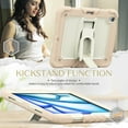 thumbnail image 4 of Dteck Built-in Screen Protector Case for iPad Air 11 inch 2025/2024 ,Heavy Duty Silicone Case Foldable Stand Cover Built-in Pencil Holder with Shoulder Strap for iPad Air 11-in. M3/M2,Rosegold, 4 of 7