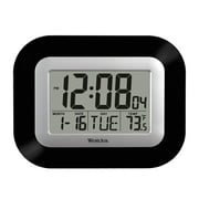 Westclox Black Digital LCD Wall Clock with Date, Day and Temperature