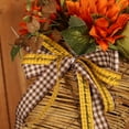 thumbnail image 5 of Artificial Autumn Sunflower Basket Door Hanging, Rustic Fall Floral Arrangement for Home Decor, Harvest Festival Wall Decoration with Bow and Mixed Faux Flowers, 5 of 5