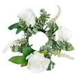 thumbnail image 2 of veasfak Candle Rings Wreaths Artificial Candle Wreath for Tabletop Halloween Wedding White, 2 of 9