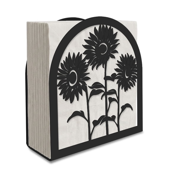 WIRESTER Metal Napkin Holder for Table, Freestanding Paper Napkin Stand for Kitchen, Dining, Restaurant & Parties - Sunflower