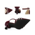 thumbnail image 5 of BLISSFUL STEP Pointed Toe Ankle Strap Rhinestone Stiletto High Heel Pumps for Women Burgundy 7.5, 5 of 7