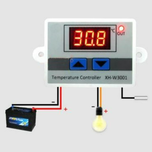 Luckyn 12V Digital LED Temperature Controller 10A Thermostat Control Switch Probe