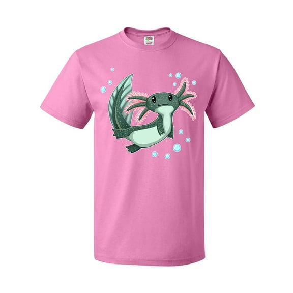 Inktastic Cute Axolotl Swimming with Bubbles T-Shirt