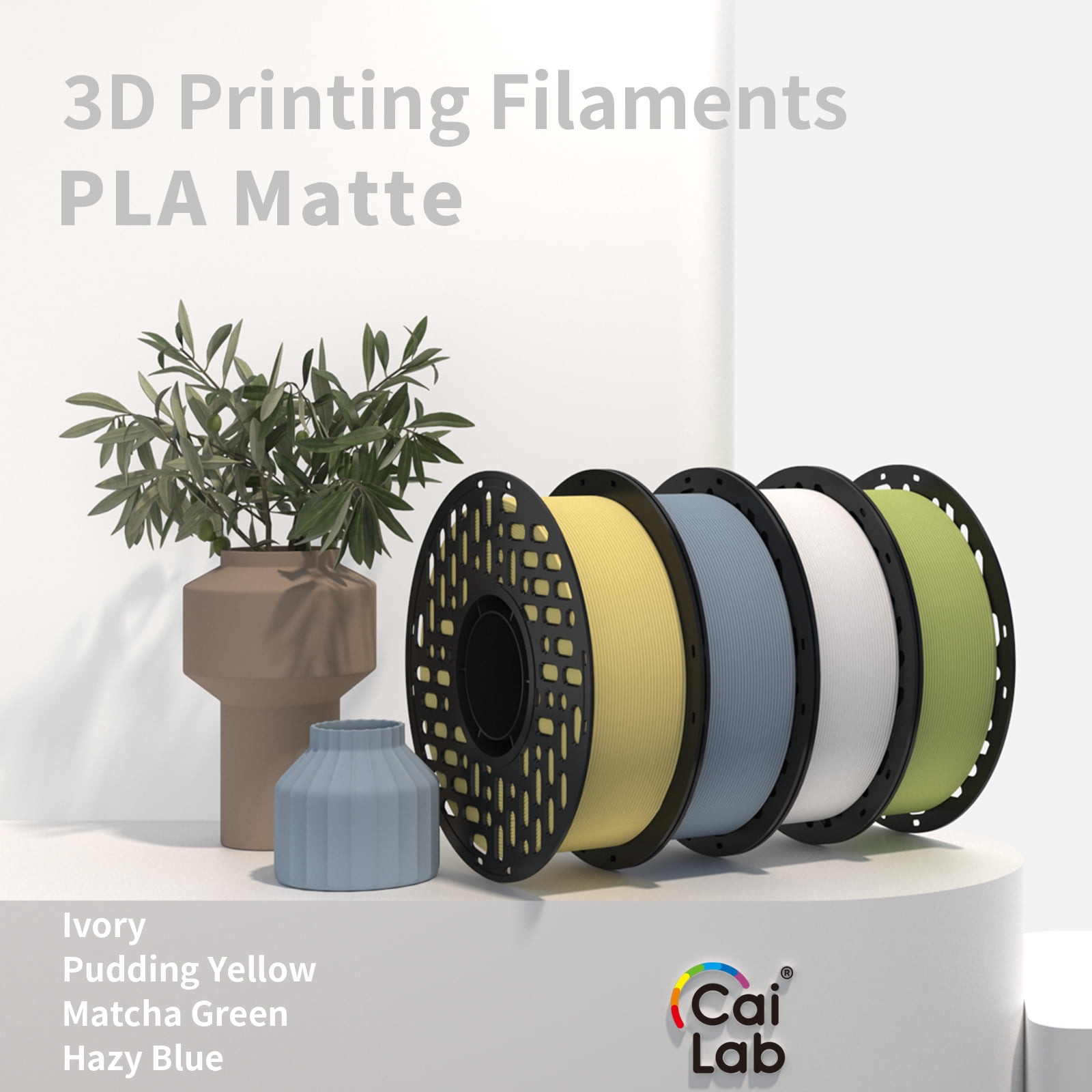 PLA Matte Filament Combo - Smooth & Subtle Finish for 3D Printing,White&Black