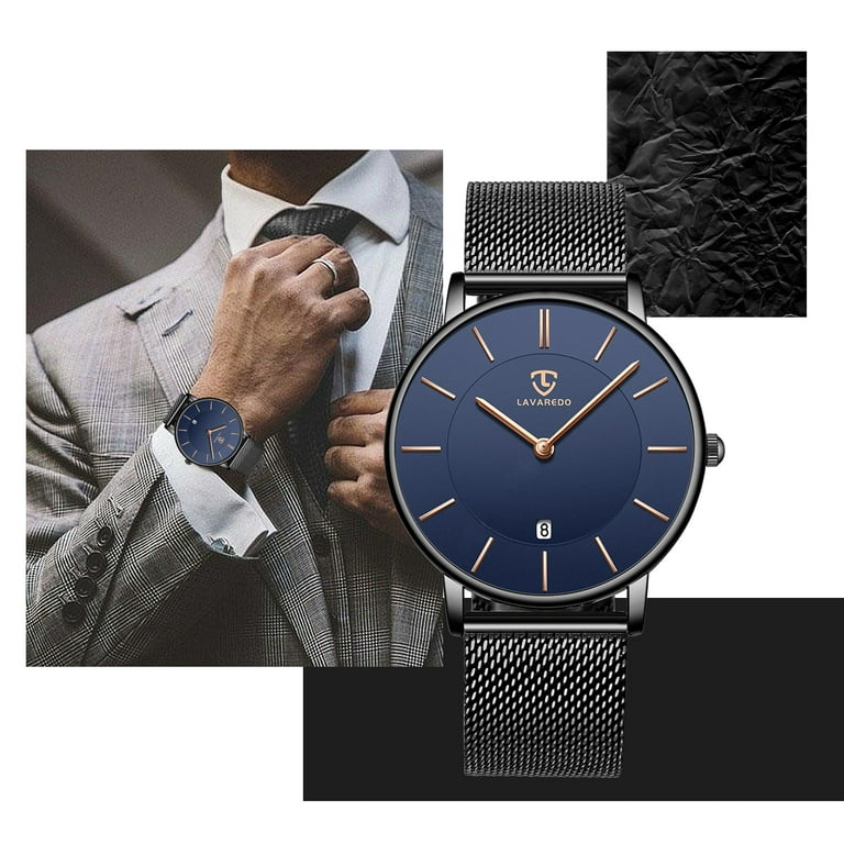 Men Watches Fashion Minimalist Quartz Watch for Men Analog Waterproof Watches with Stainless Steel Mesh Band Gift for Man Walmart