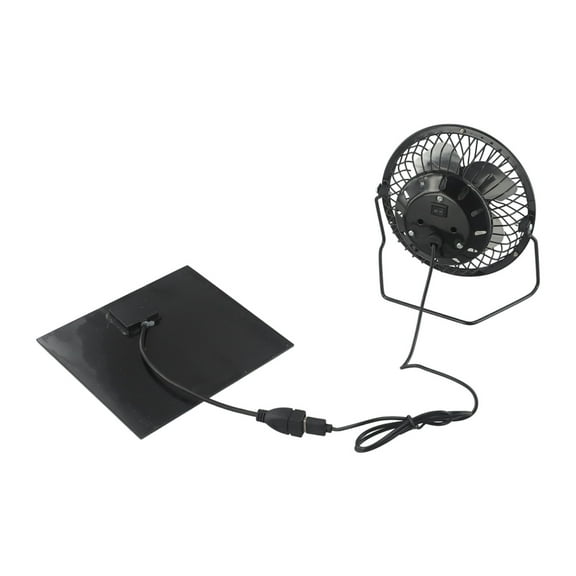 Solar Powered Exhaust Fan with Battery, 5W Solar Fan Kits, Strong Airflow, Stepless Speed and Quiet Battery Powered Solar Tent Fan for Tent,Outdoor, Office