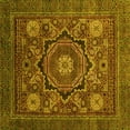 thumbnail image 1 of Ahgly Company Machine Washable Indoor Square Abstract Yellow Modern Area Rugs, 6' Square, 1 of 4