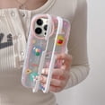 thumbnail image 2 of Compatible with iPhone 13 Pro Invisible Stand Case Kickstand 3D Tulip Flower Fruit Bear Rabbit Strawberry Rainbow Cute Fashion Pink Clear Shockproof Protective Cover for Women Girls, 2 of 7
