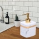 thumbnail image 4 of Dispensador de jabón reutilizable, dispensador de ducha de resina, botellas de loción y champú jaspeadas White-400ml, 4 of 9