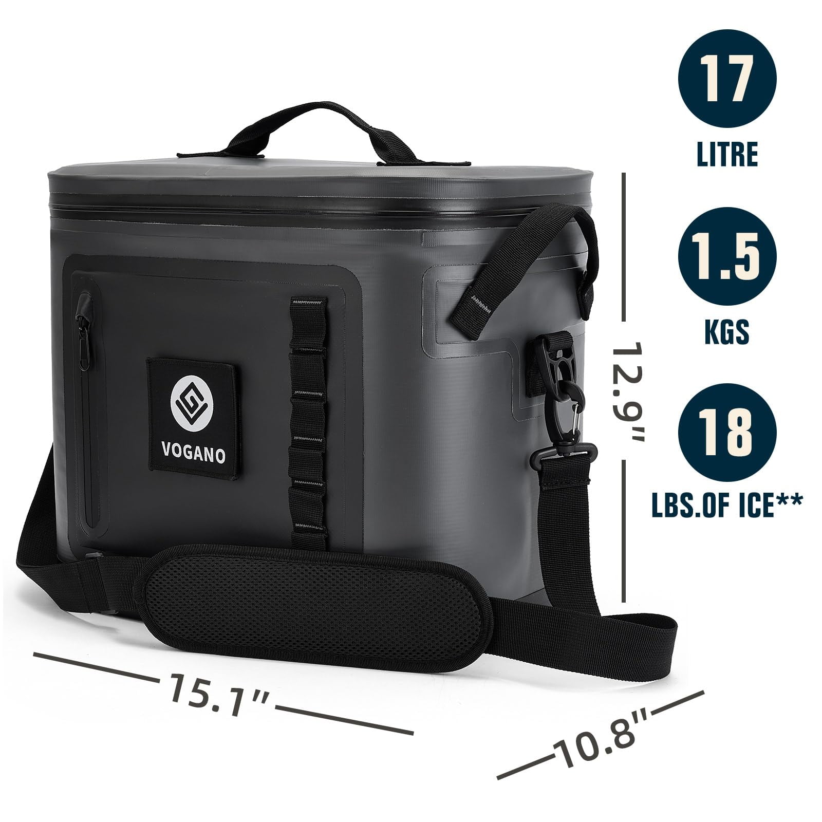28 Can Soft Cooler, Insulated Leak-Proof with Waterproof Zipper, Portable Ice Chest for Camping, Beach, Travel, Picnic, Fishing