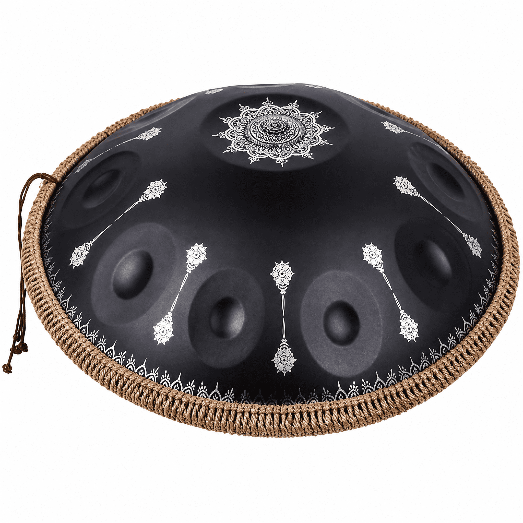 10 Notes Mandala Pattern Black Handpan Drum Decorative Steel Percussion Instrument