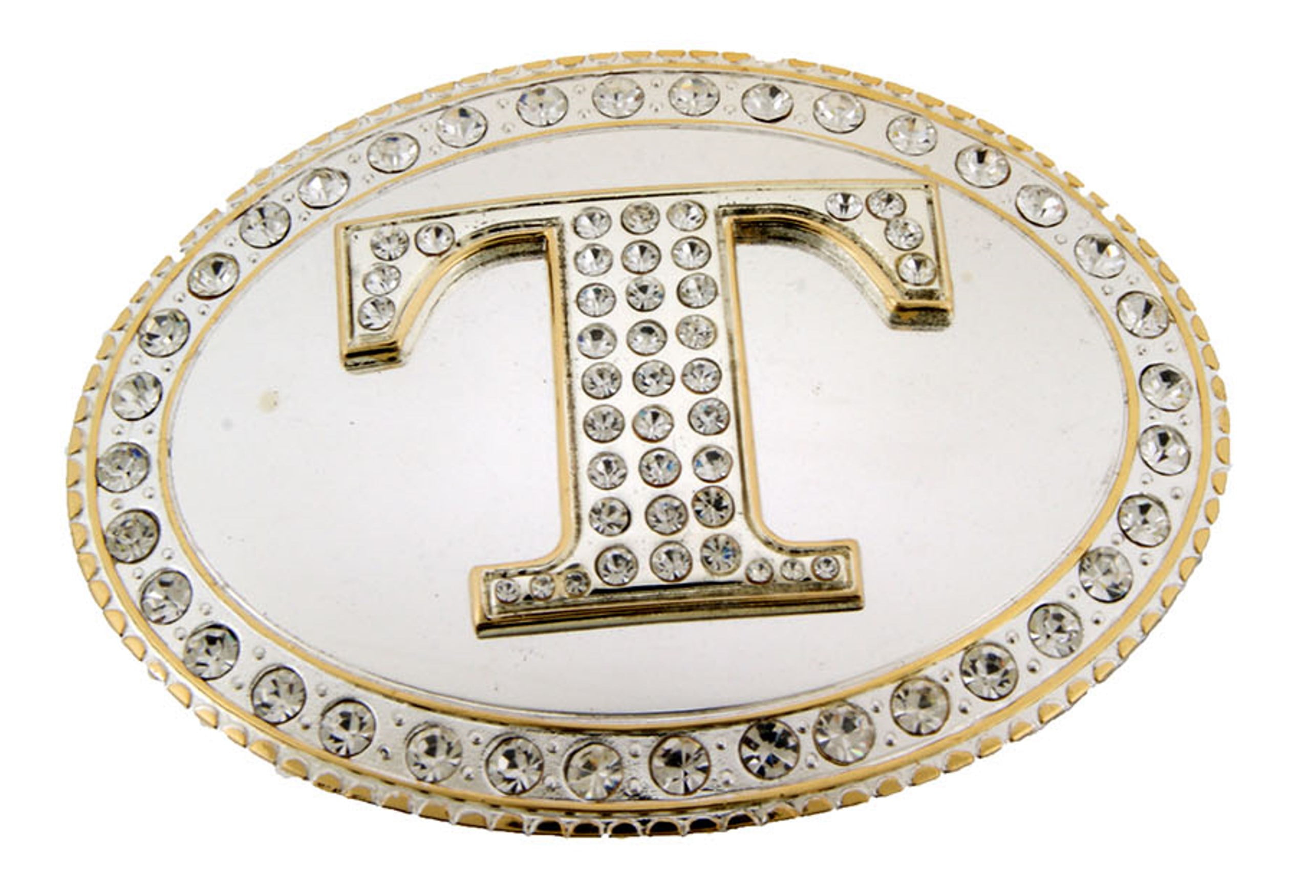 Big Initial T Letter Alphabet Belt Buckle Western Cowboy Rodeo Gold