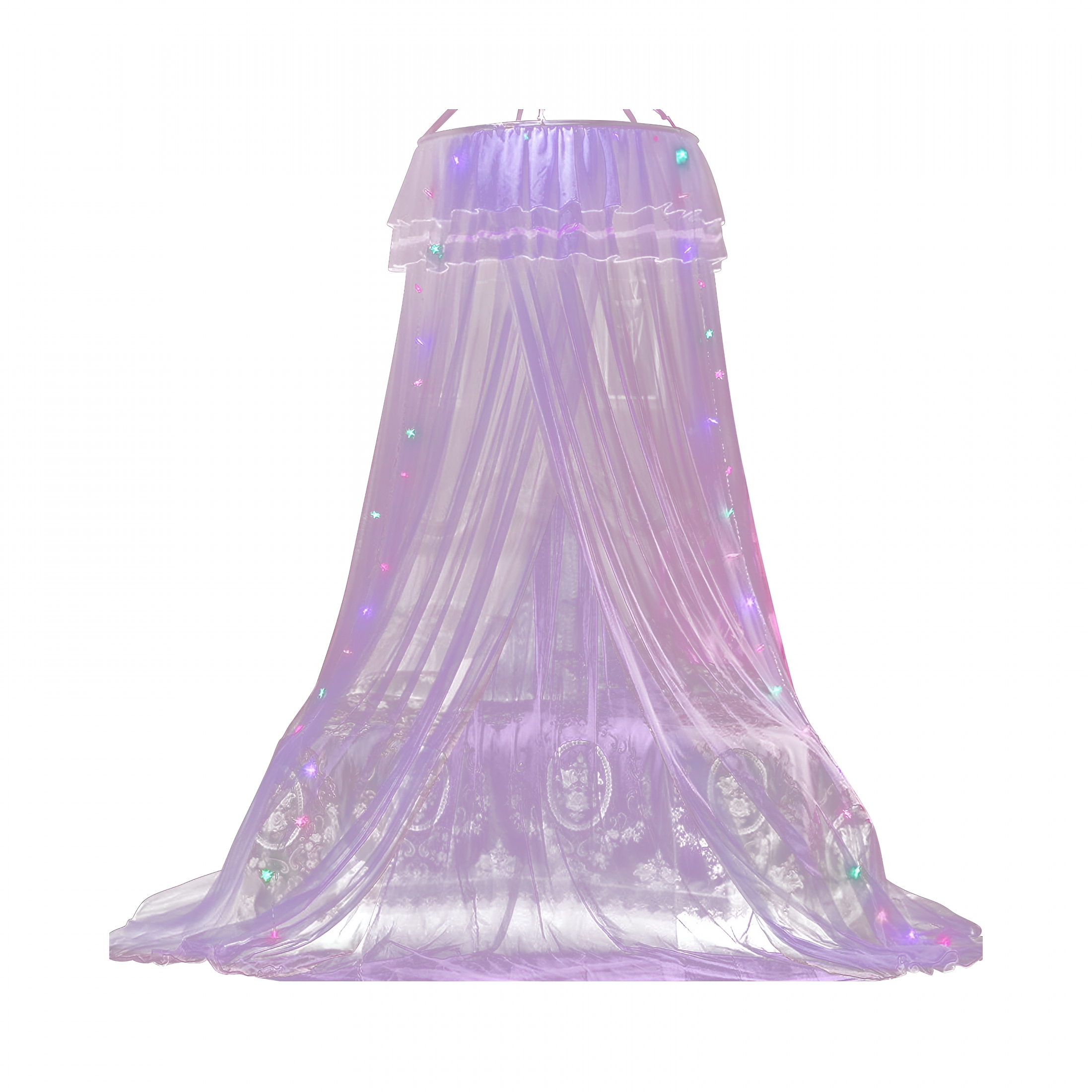 XIBUFE 2026 New Mosquito Net Bed Canopy for Girls,Princess-Style Round Hoop Bed Canopy,Dome Mosquito Netting Bed Tent for Twin Girls,Baby Crib and Kid Bed Decor