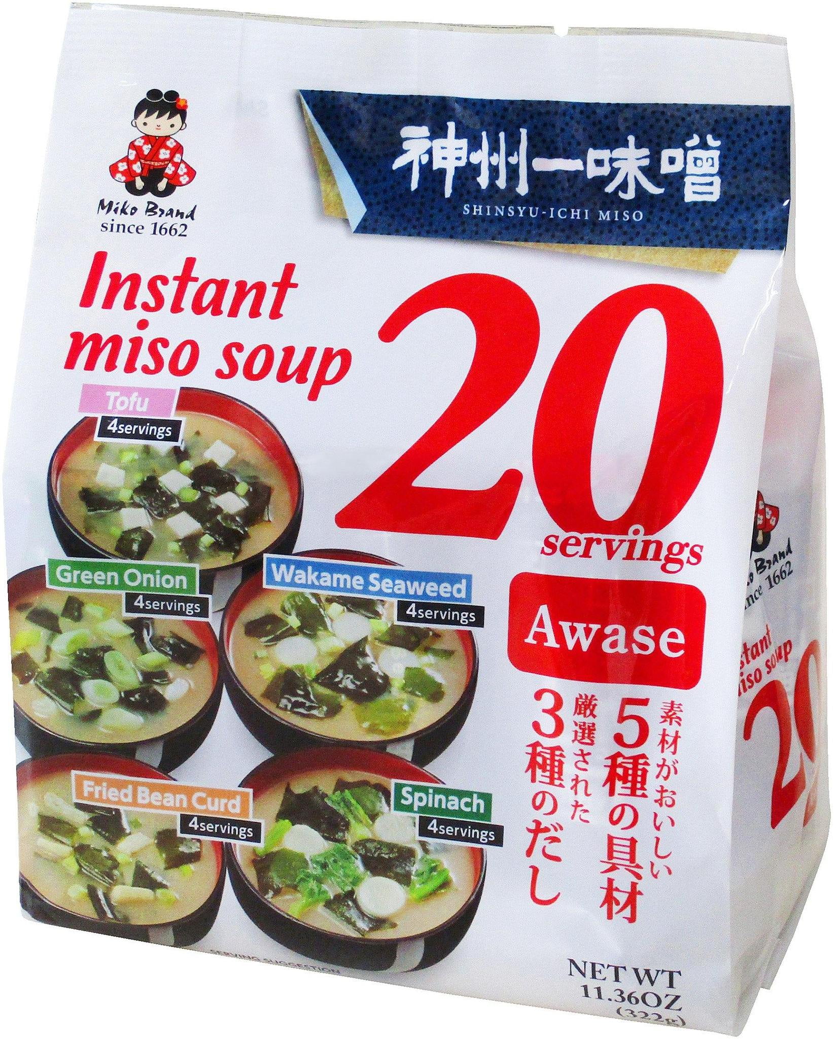 Miko Brand Instant Miso Soup 20 Servings Awase 11.36 Oz (322 g