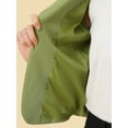 thumbnail image 6 of INSPIRE CHIC Women's Blazer Open Front Wear-to-Work Summer Crop Suit Jacket M Avocado Green-Solid, 6 of 7