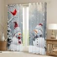 thumbnail image 2 of jejeloiu Cute Cartoon Snowman Curtains and Drapes,Happy New Year Black Out Curtains,Merry Xmas Curtains Pack of 2 (52x63 Each) For Kids,Microfiber Bedroom Decor, 2 of 6
