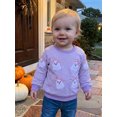 thumbnail image 6 of RUINIXCW Toddler Baby Girl Halloween Sweatshirt Adorable Long Sleeve Ghost Embroidery Striped Pullover for Daily Party Wear, 6 of 8