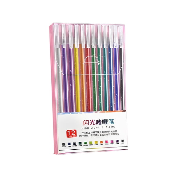 WMGHA Glitter Gel Pen Set for Adult Coloring Books, Glitter Ink Pens for Drawing, Doodling, Crafts & Note Taking - Vibrant Sparkle Gel Pens with Fine Tip, Art Supplies for Journals & DIY Projects