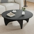 thumbnail image 2 of Batman 38"x38"x16" Solid Wood Coffee Table Round Sofa Table,Black, 2 of 7